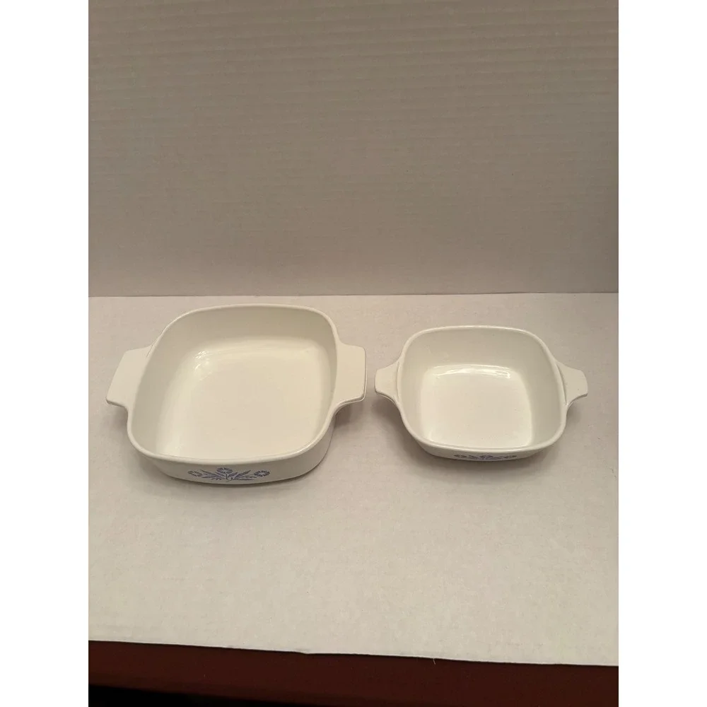 Vintage Corning Ware Cornflower Blue 1 Quart A-1-B and P-41 Petite Pan Set